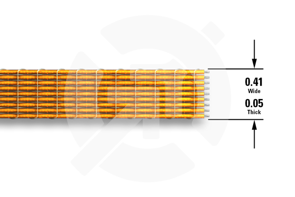 9-way Kapton-insulated ribbon cable (0.41" wide x 0.05" thick)