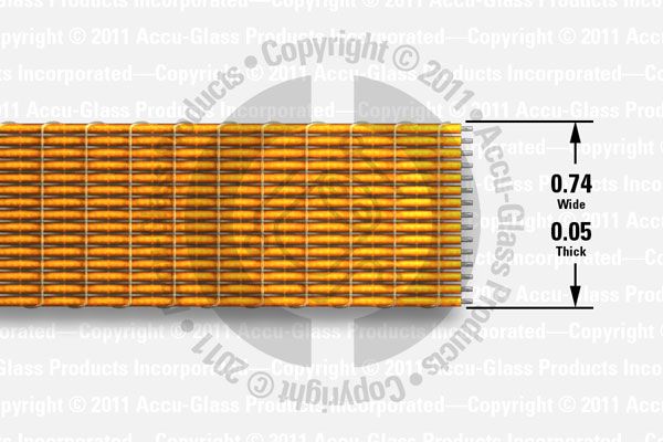 15-way Kapton-insulated ribbon cable (0.74" wide x 0.05" thick)