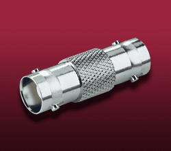 Close up of BNC female to BNC female adapter
