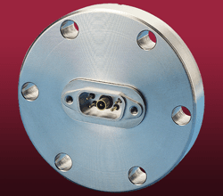 Coaxial Feedthroughs and Components Close up of 1-coax, 4-instrumentation feedthrough on 2.75 CF flange