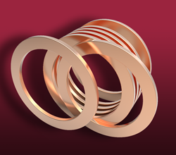 Stack of copper gaskets for CF flanges Stack of copper gaskets for CF flanges