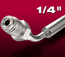 Close up of 1/4" VCR cryogenic fitting