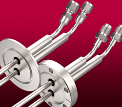 One dual Swagelok and one dual VCR cryogenic vacuum fluid feedthrough