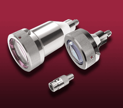 Three different sized fiber optic collimators