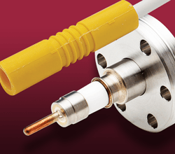 High Voltage Feedthroughs High voltage CF feedthrough with an high power air cable