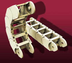 Two vacuum PEEK cable tracks