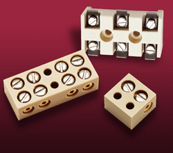 1 pole and 4 pole PEEK terminal block and 3 pole ceramic terminal block