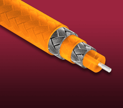 In-Vacuum Triaxial Cable Close up of triaxial wire