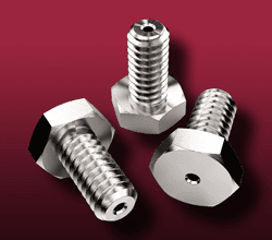 Three vented hex head screws