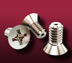 Three vented Phillips flat head screws