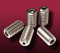Five vented socket head set screws