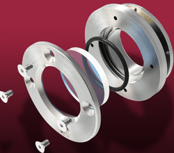 Demountable viewport on ISO flange