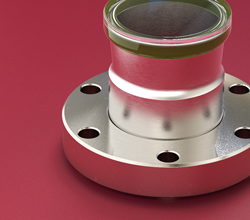 Non-magnetic viewport on CF flange
