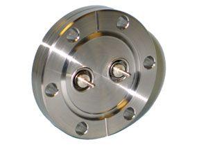 SHV-5 - Single Ended, Grounded Shield Feedthrough x2 on a 2.75" CF Flange