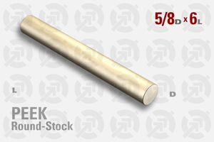 PEEK Rod, 5/8" OD by 6" long