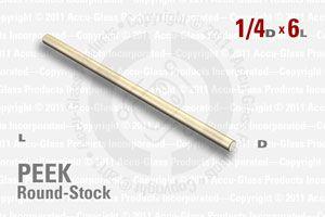 PEEK Rod, 1/4" OD by 6" long