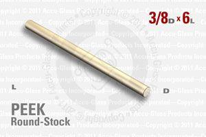 PEEK Rod, 3/8" OD by 6" long