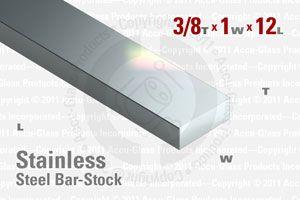 Stainless Steel Bar, 0.375"x1"x12"