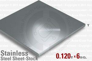 Stainless Steel Sheet, 0.120" Thick 6" x 6"