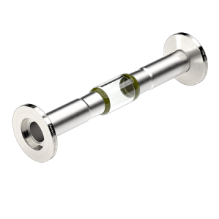 0.50 Diameter, Open Glass Tube / Dual ISO NW16 KF Flange / Non-Magnetic